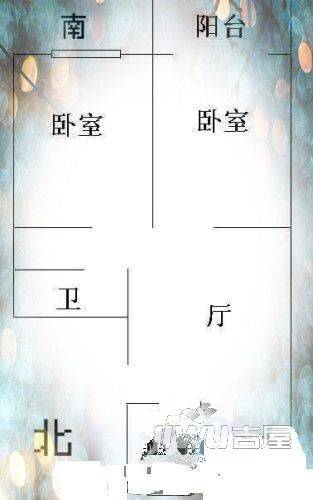 大儒世家花园四区2室2厅1卫60㎡户型图