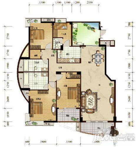 仁文大儒世家一期4室2厅3卫户型图