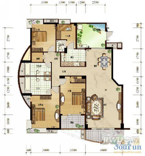 仁文大儒世家一期4室2厅3卫户型图