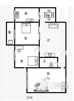 福中新村2室1厅1卫户型图