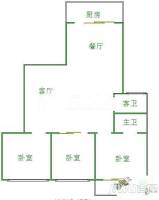 怡泉花园3室2厅2卫95㎡户型图