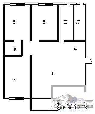 金色家园4室2厅2卫户型图