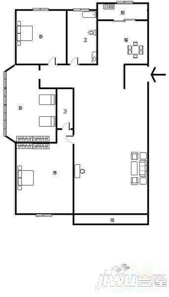 江南名居4室2厅2卫户型图