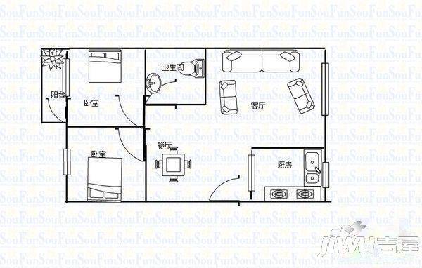 江南名居4室2厅2卫户型图