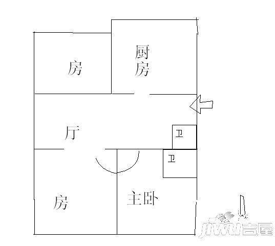 盖山龙苑新村3室2厅2卫101㎡户型图