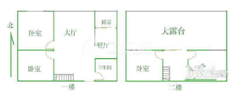 大屿香颂别墅2室1厅1卫户型图