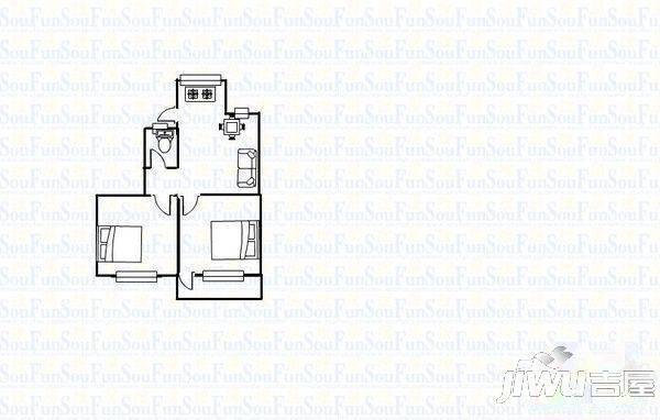 先锋苑2室1厅1卫户型图