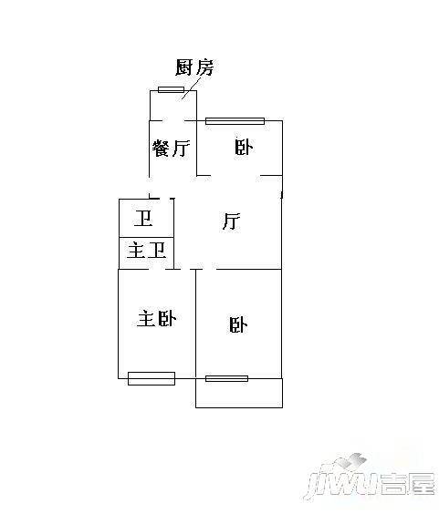 先锋苑2室1厅1卫户型图