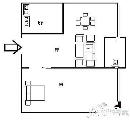 先锋苑2室1厅1卫户型图