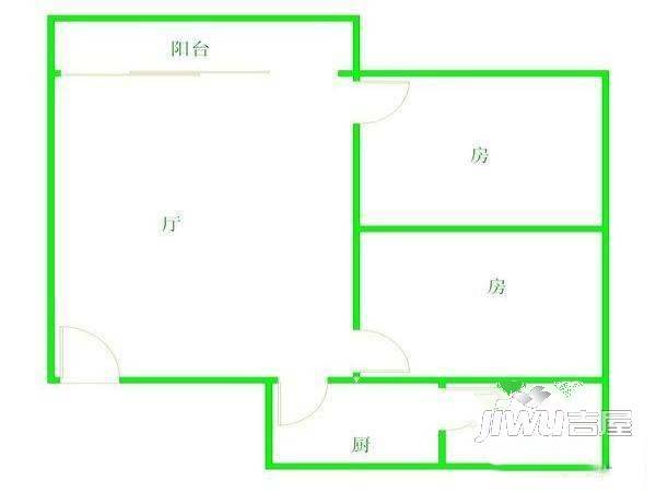 屿浦新苑2室2厅1卫60㎡户型图