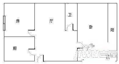 大同浦新村2室1厅1卫58㎡户型图