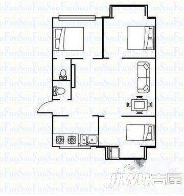 舒柳苑3室2厅1卫88㎡户型图