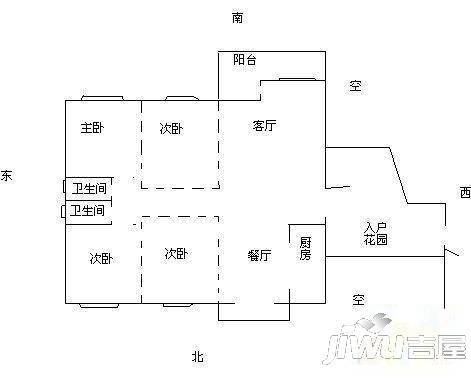 中天金海岸五期4室2厅3卫户型图