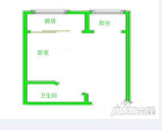 郑安新苑2室1厅1卫65㎡户型图