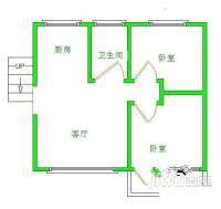 实验小学教师单位宿舍2室1厅1卫62㎡户型图