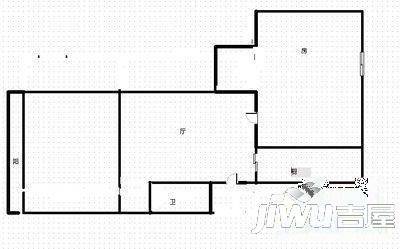 桃花山社区2室2厅1卫63㎡户型图