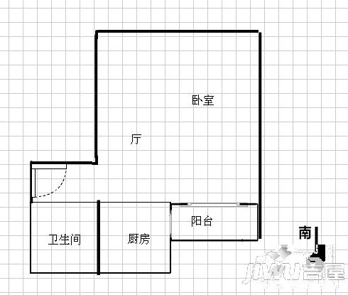 凤湖新城2室1厅1卫75㎡户型图