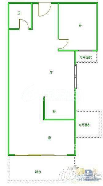 龙祥小区2室2厅1卫81㎡户型图