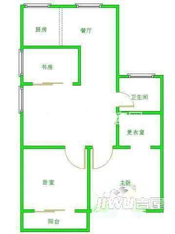 闽江公寓3室1厅2卫户型图