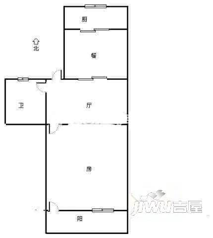 闽江公寓3室1厅2卫户型图