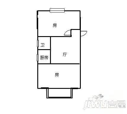 双抛一里2室1厅1卫60㎡户型图