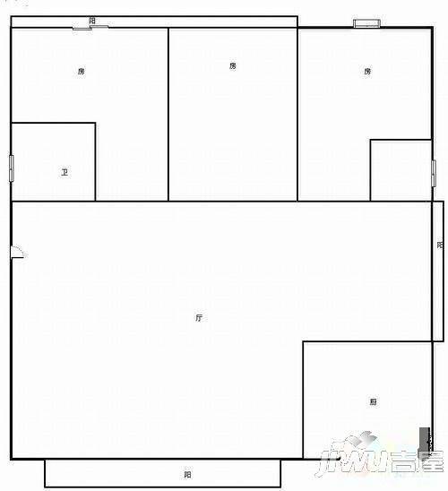 高湖大埕农民新村3室2厅2卫115㎡户型图