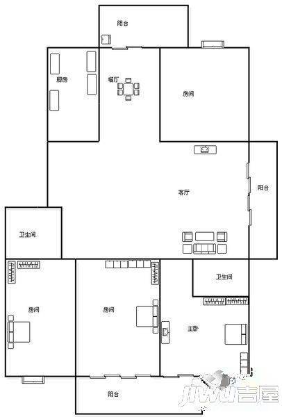 高湖大埕农民新村3室2厅2卫115㎡户型图