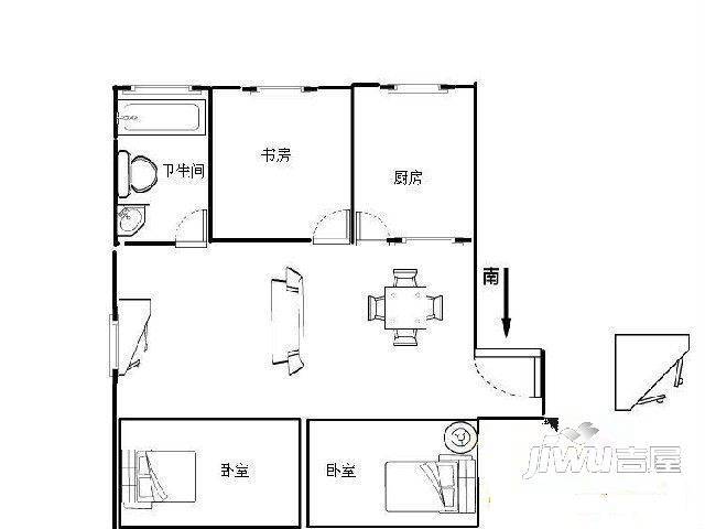 华福花园3室2厅2卫144㎡户型图