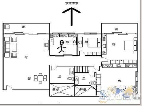 嘉华新城4室2厅2卫127㎡户型图