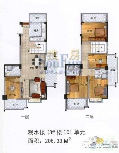 环岛特区普通住宅289.1㎡户型图