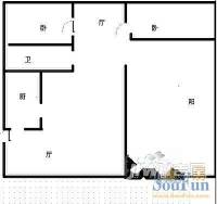 白龙山花园2室2厅1卫户型图