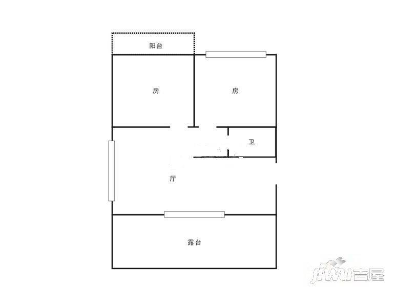 华苑公寓2室1厅1卫户型图