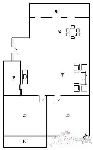 天盛小区3室2厅1卫91㎡户型图