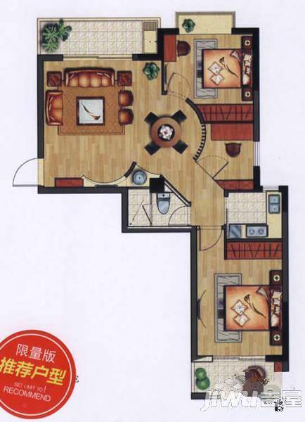 冠盛新天地1室1厅1卫33.4㎡户型图