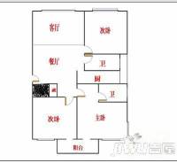 永升城市花园3室2厅2卫139㎡户型图