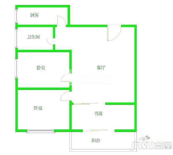 文华小区3室2厅2卫107㎡户型图