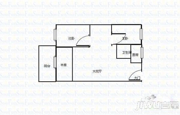 文华小区3室2厅2卫107㎡户型图