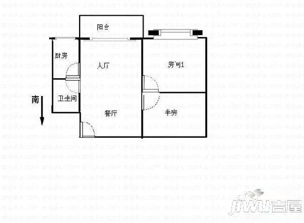 文华小区3室2厅2卫107㎡户型图