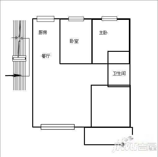 文华小区3室2厅2卫107㎡户型图