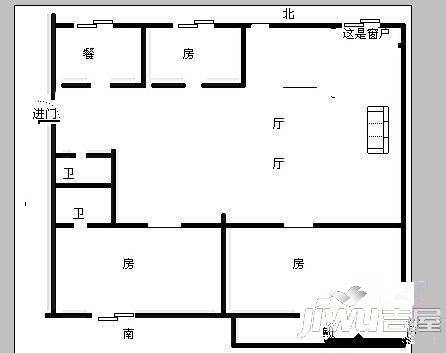 文华小区3室2厅2卫107㎡户型图