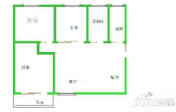 文华小区3室2厅2卫107㎡户型图