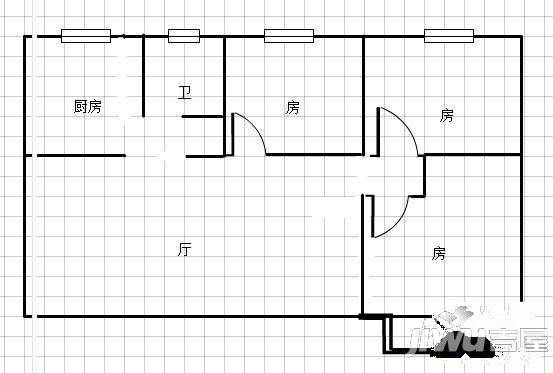 文华小区3室2厅2卫107㎡户型图