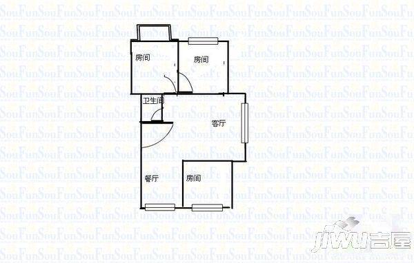 凯兴花园3室2厅1卫106㎡户型图