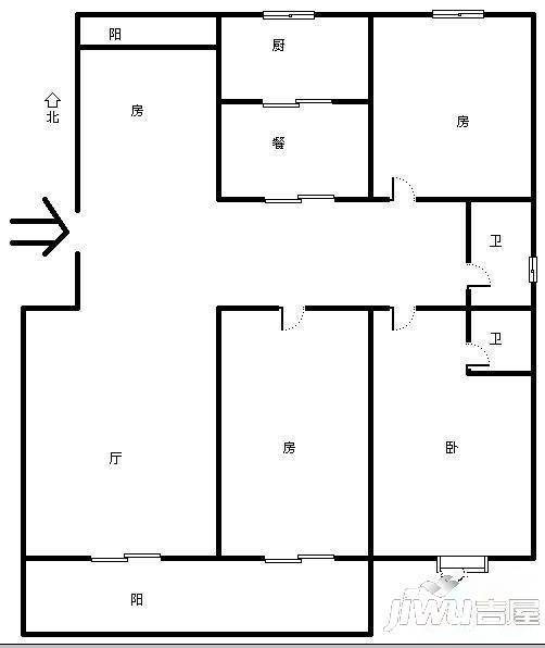 居住主题丹枫白鹭3室2厅2卫123㎡户型图