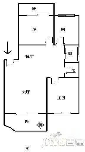 居住主题丹枫白鹭3室2厅2卫123㎡户型图