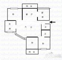 万佳馨苑3室2厅2卫130㎡户型图