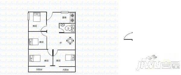 建海新村4室1厅1卫60㎡户型图