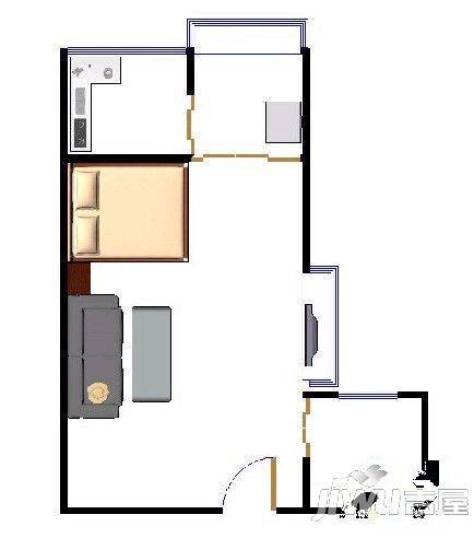 建海新村4室1厅1卫60㎡户型图