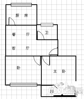 建海新村4室1厅1卫60㎡户型图