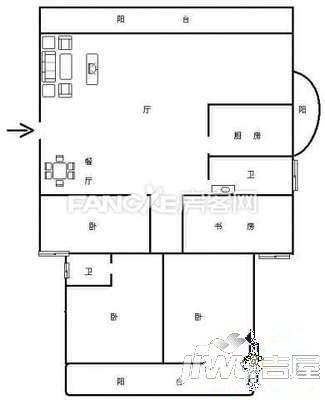 汇达花园4室2厅2卫172㎡户型图